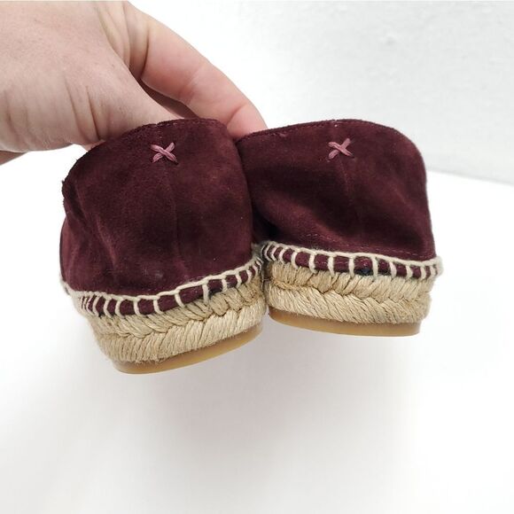 RAG & BONE Burgundy Wine Suede Leather Espadrille Slipon Loafers Flats - Picture 11 of 14